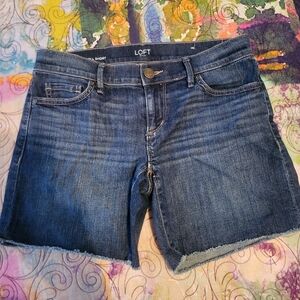 LOFT Dark Blue Denim Cutoff Shorts. Size 00